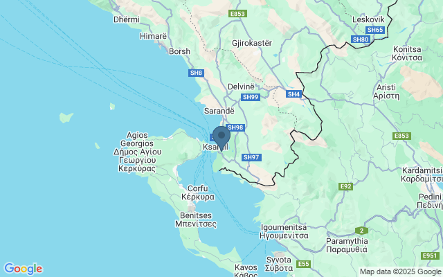 Kaart met locatie Butrint